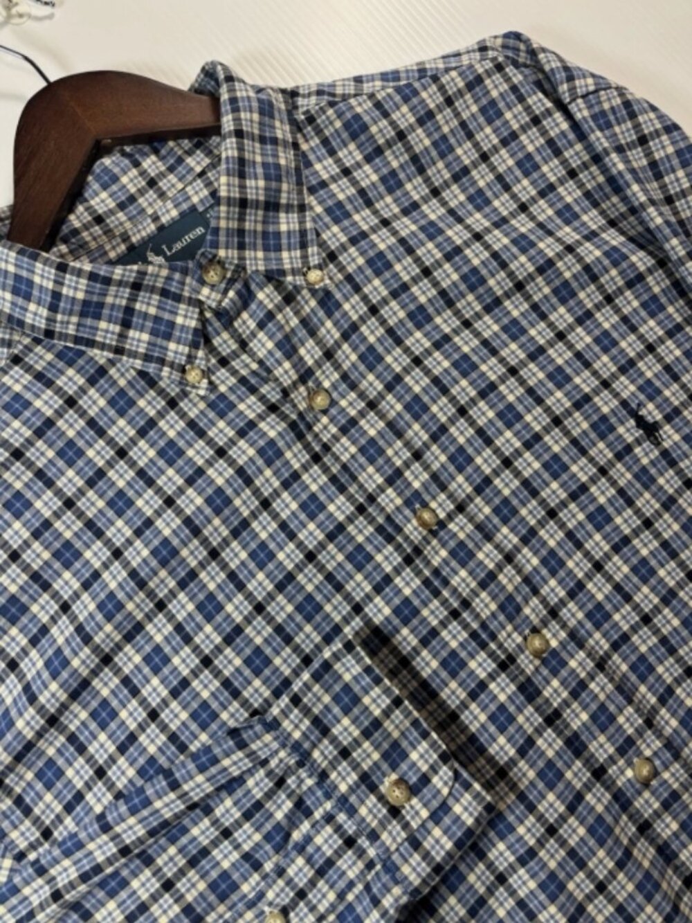 Polo Ralph Lauren Blue Plaid Long Sleeve Button Down Shirt 2XLT